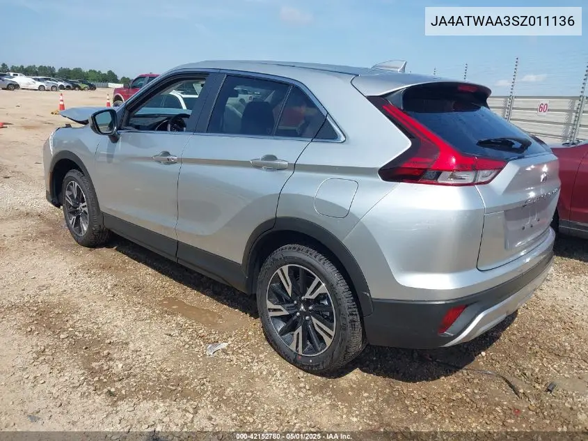 2025 Mitsubishi Eclipse Cross Black Edition S-Awc/Se S-Awc/Sel S-Awc VIN: JA4ATWAA3SZ011136 Lot: 42152780