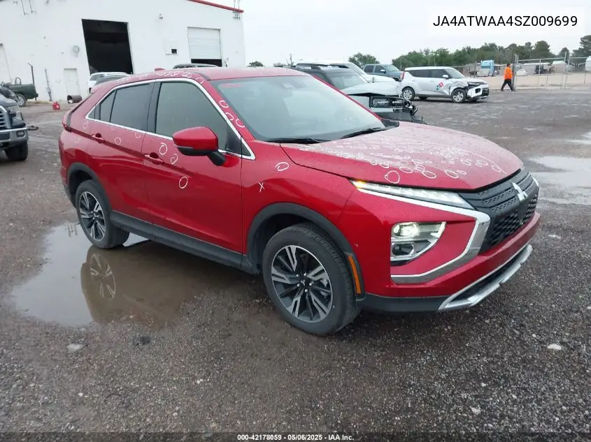 2025 Mitsubishi Eclipse Cross Black Edition S-Awc/Se S-Awc/Sel S-Awc VIN: JA4ATWAA4SZ009699 Lot: 42178059