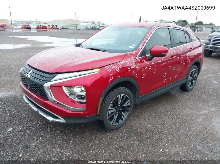2025 Mitsubishi Eclipse Cross Black Edition S-Awc/Se S-Awc/Sel S-Awc VIN: JA4ATWAA4SZ009699 Lot: 42178059