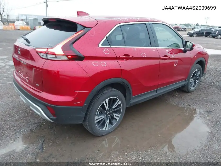 2025 Mitsubishi Eclipse Cross Black Edition S-Awc/Se S-Awc/Sel S-Awc VIN: JA4ATWAA4SZ009699 Lot: 42178059