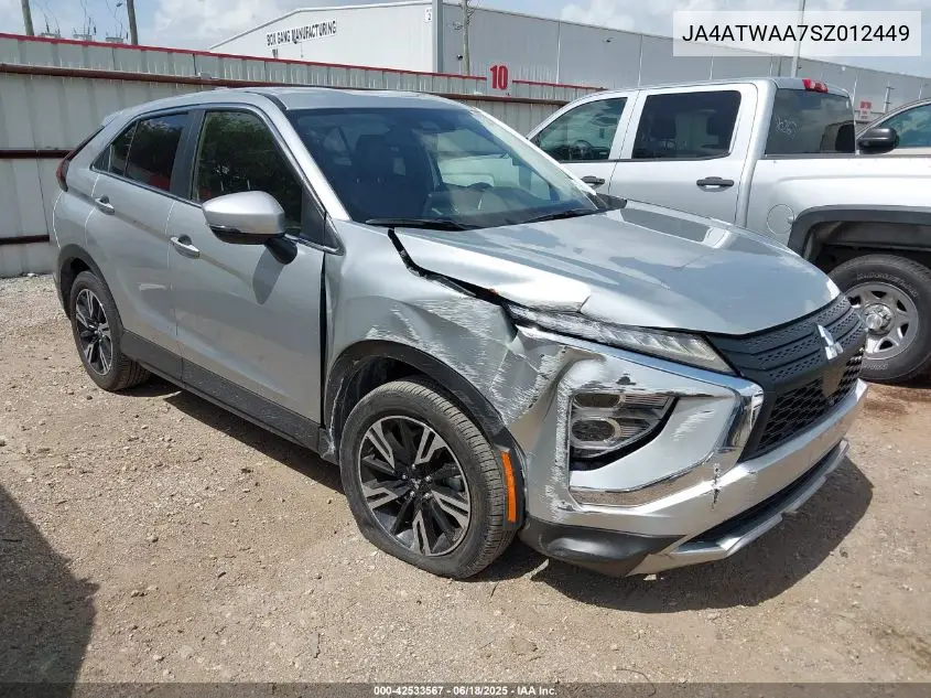 2025 Mitsubishi Eclipse Cross VIN: JA4ATWAA7SZ012449 Lot: 42533567