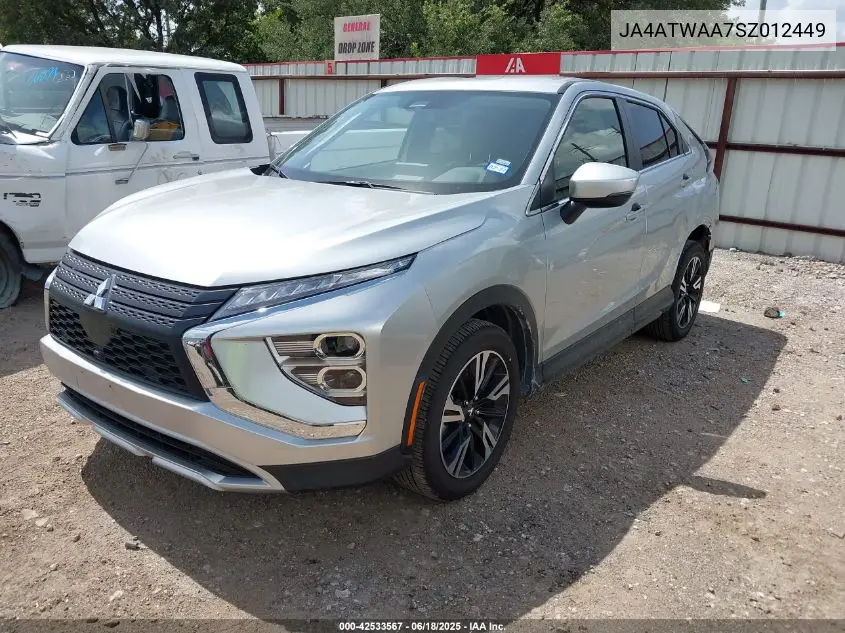 2025 Mitsubishi Eclipse Cross VIN: JA4ATWAA7SZ012449 Lot: 42533567