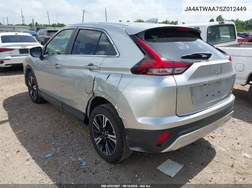 2025 Mitsubishi Eclipse Cross VIN: JA4ATWAA7SZ012449 Lot: 42533567
