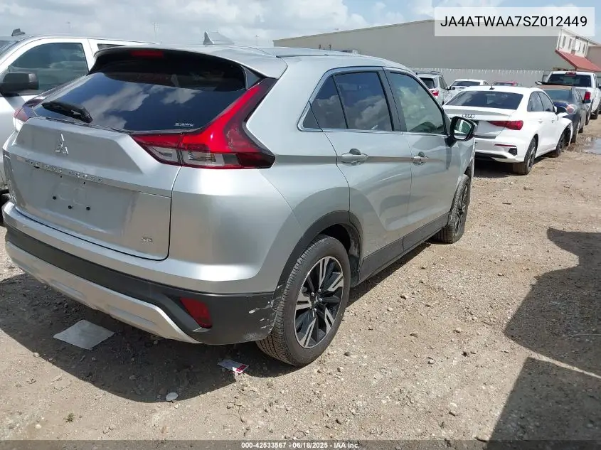 2025 Mitsubishi Eclipse Cross VIN: JA4ATWAA7SZ012449 Lot: 42533567