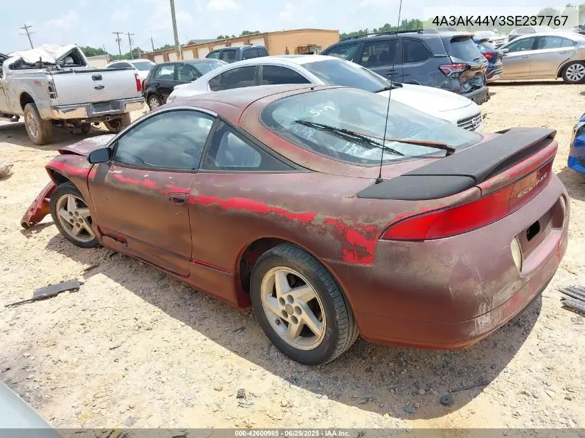 1995 Mitsubishi Eclipse Gs VIN: 4A3AK44Y3SE237767 Lot: 42600985