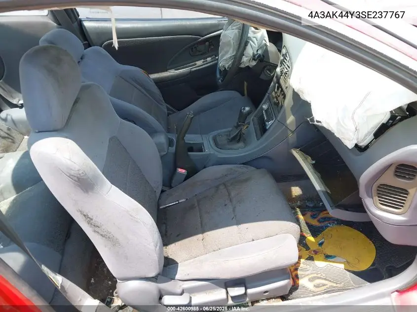 1995 Mitsubishi Eclipse Gs VIN: 4A3AK44Y3SE237767 Lot: 42600985