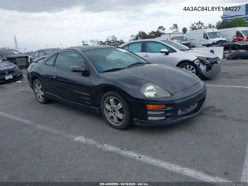 2000 Mitsubishi Eclipse Gt VIN: 4A3AC84L8YE144227 Lot: 42062996