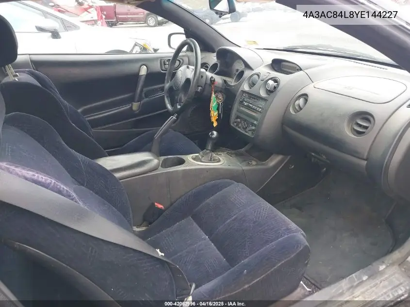 2000 Mitsubishi Eclipse Gt VIN: 4A3AC84L8YE144227 Lot: 42062996