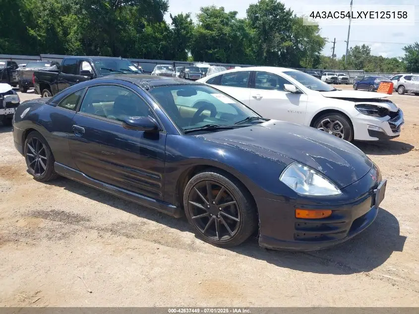 2000 Mitsubishi Eclipse Gt VIN: 4A3AC54LXYE125158 Lot: 42637449