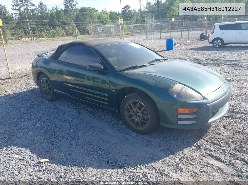 2001 Mitsubishi Eclipse Spyder Gt VIN: 4A3AE85H31E012227 Lot: 42057954
