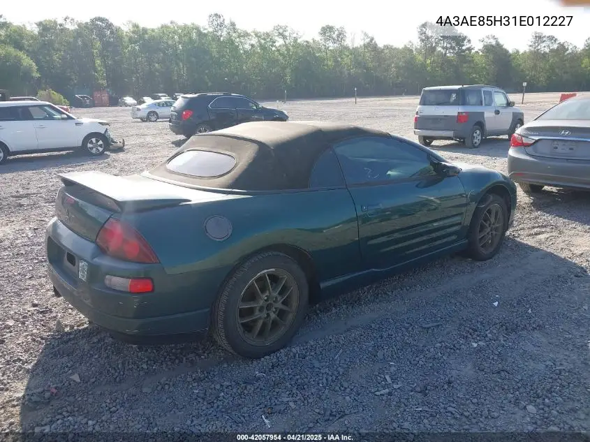 2001 Mitsubishi Eclipse Spyder Gt VIN: 4A3AE85H31E012227 Lot: 42057954