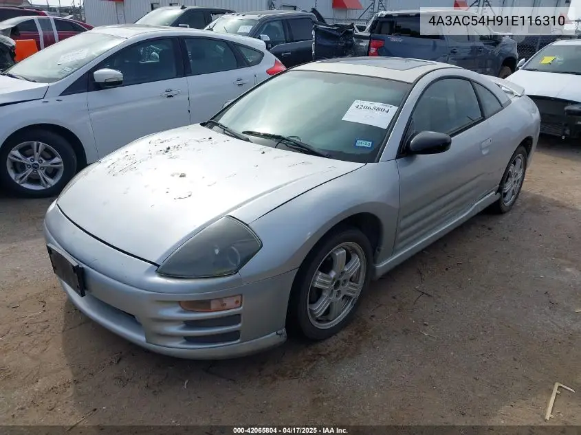 2001 Mitsubishi Eclipse Gt VIN: 4A3AC54H91E116310 Lot: 42065804