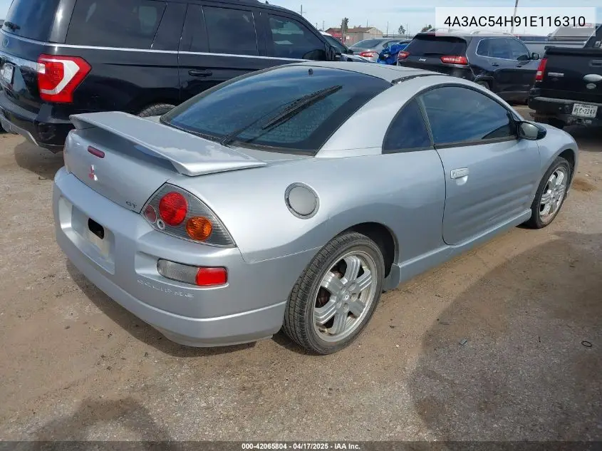 2001 Mitsubishi Eclipse Gt VIN: 4A3AC54H91E116310 Lot: 42065804