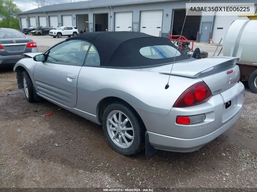 2001 Mitsubishi Eclipse Spyder Gs VIN: 4A3AE35GX1E006225 Lot: 42187274