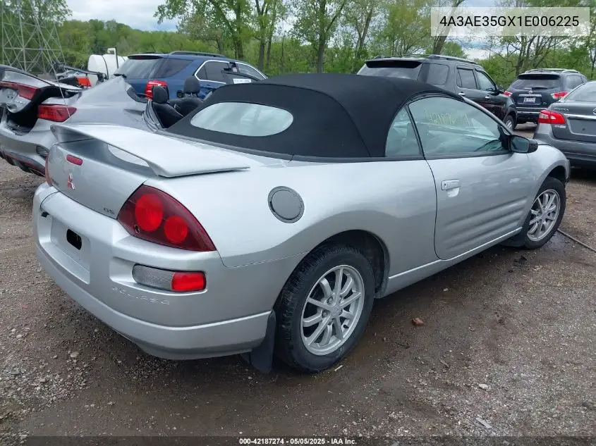 2001 Mitsubishi Eclipse Spyder Gs VIN: 4A3AE35GX1E006225 Lot: 42187274