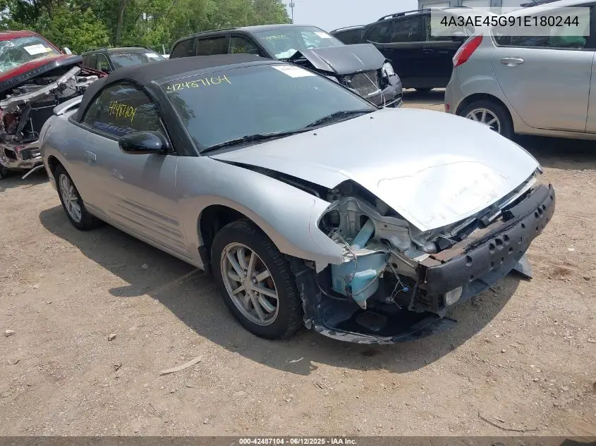 2001 Mitsubishi Eclipse Spyder Gs VIN: 4A3AE45G91E180244 Lot: 42487104
