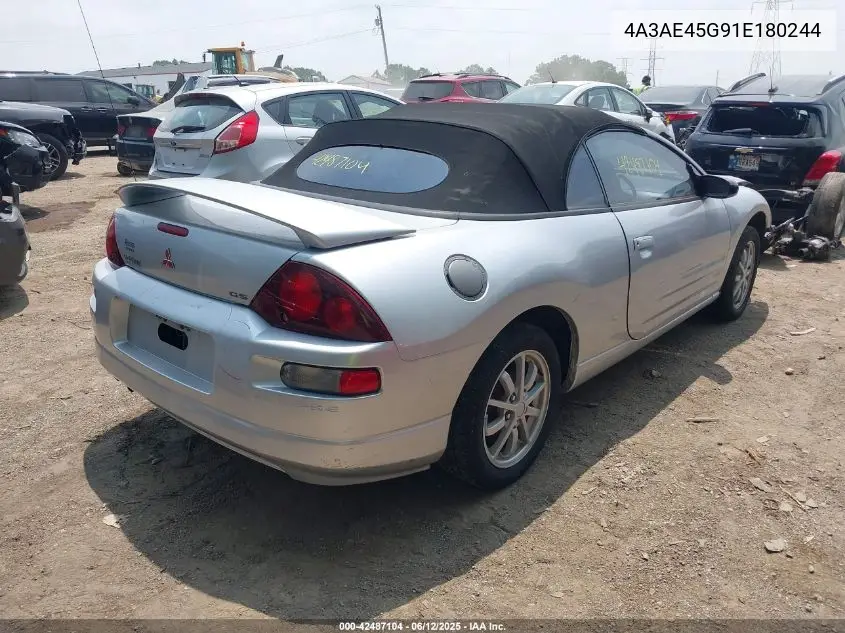 2001 Mitsubishi Eclipse Spyder Gs VIN: 4A3AE45G91E180244 Lot: 42487104