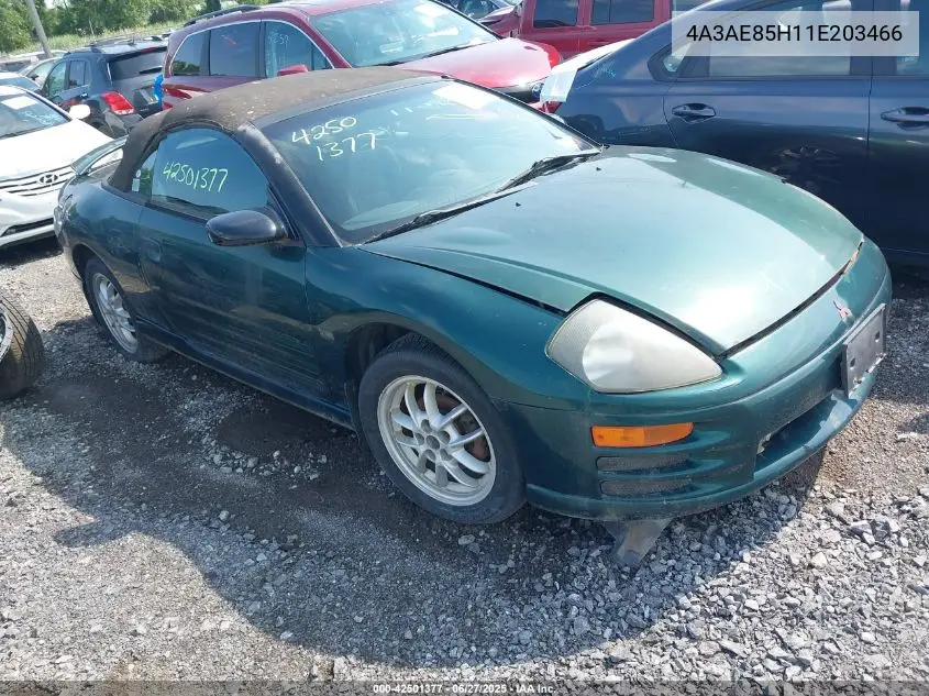 2001 Mitsubishi Eclipse Spyder Gt VIN: 4A3AE85H11E203466 Lot: 42501377