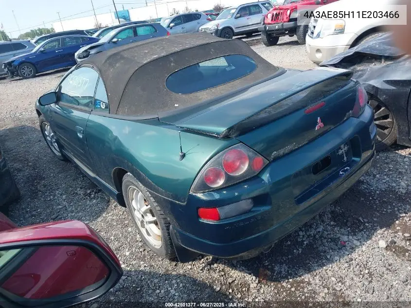 2001 Mitsubishi Eclipse Spyder Gt VIN: 4A3AE85H11E203466 Lot: 42501377