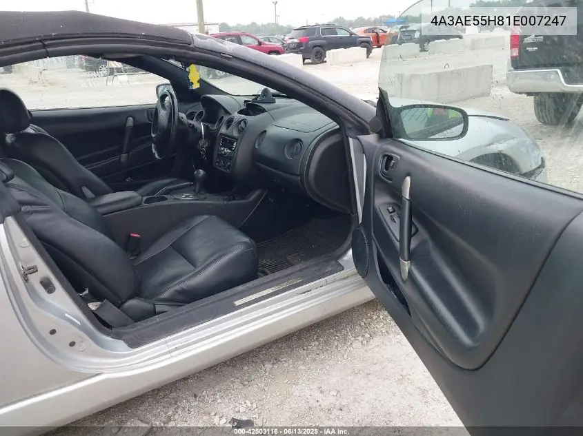 2001 Mitsubishi Eclipse Spyder Gt VIN: 4A3AE55H81E007247 Lot: 42503116