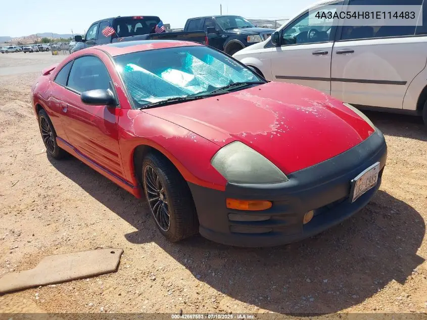 2001 Mitsubishi Eclipse Gt VIN: 4A3AC54H81E114483 Lot: 42667553