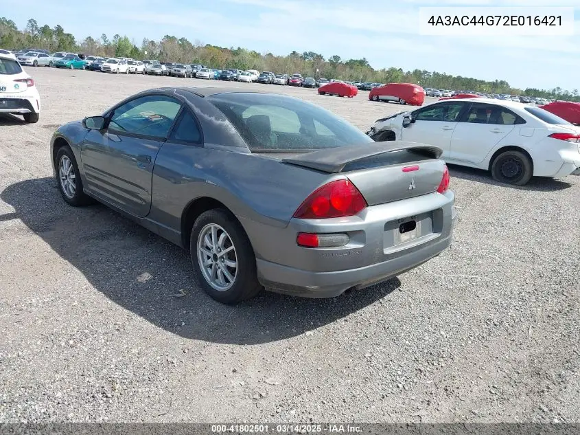 2002 Mitsubishi Eclipse Gs VIN: 4A3AC44G72E016421 Lot: 41802501
