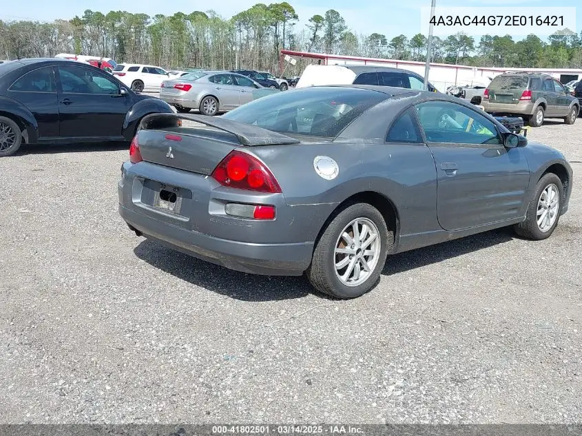 2002 Mitsubishi Eclipse Gs VIN: 4A3AC44G72E016421 Lot: 41802501
