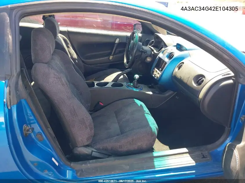 2002 Mitsubishi Eclipse Rs VIN: 4A3AC34G42E104305 Lot: 42510871