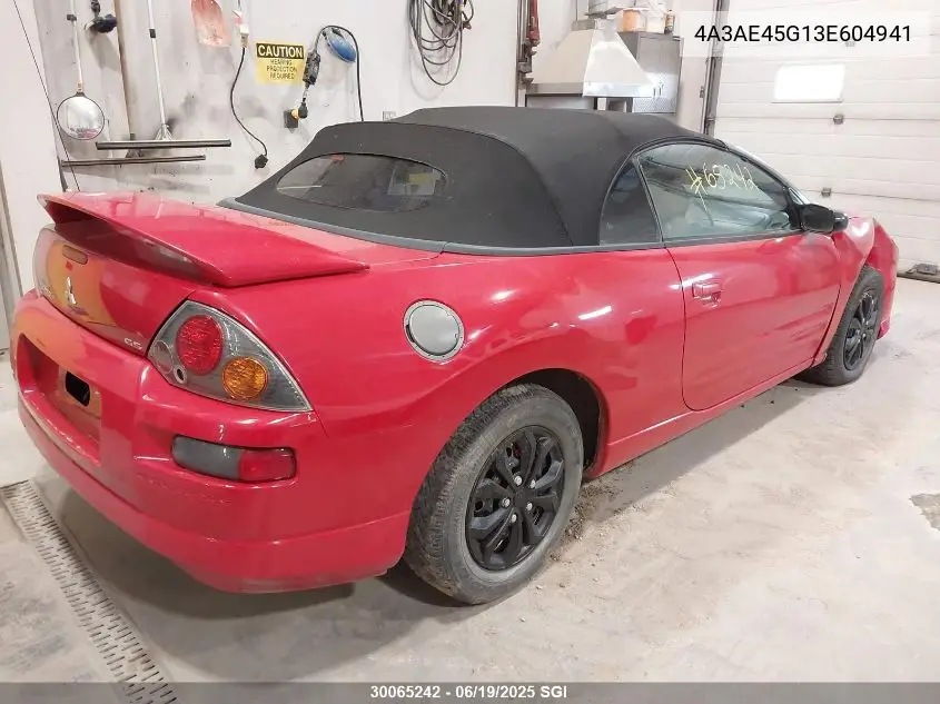 2003 Mitsubishi Eclipse Spyder Gs VIN: 4A3AE45G13E604941 Lot: 30065242