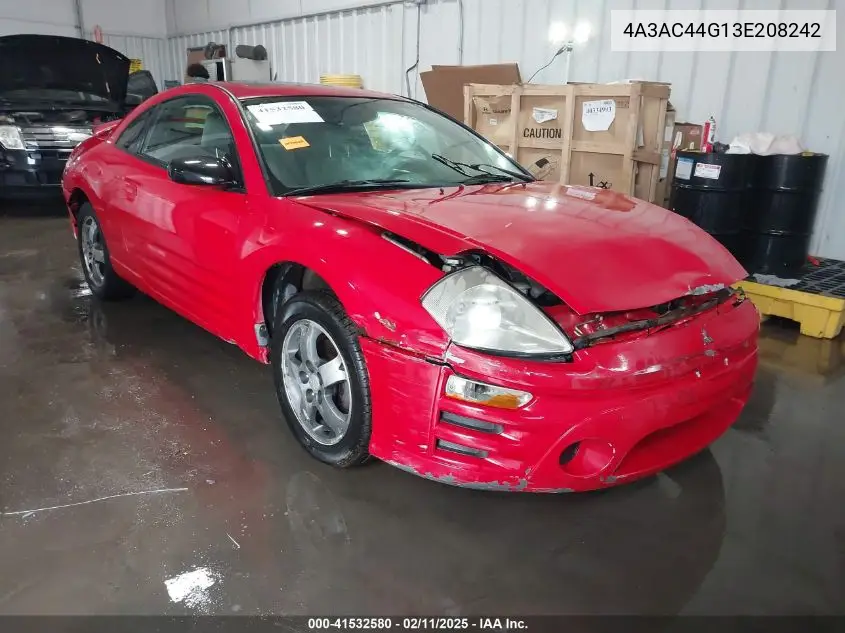 2003 Mitsubishi Eclipse Gs VIN: 4A3AC44G13E208242 Lot: 41532580