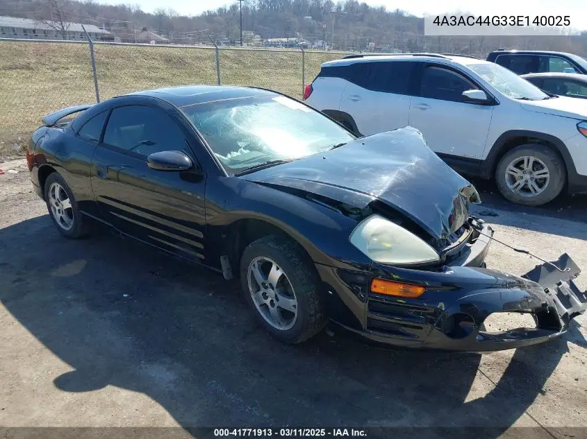 2003 Mitsubishi Eclipse Gs VIN: 4A3AC44G33E140025 Lot: 41771913