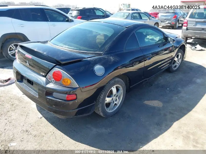 2003 Mitsubishi Eclipse Gs VIN: 4A3AC44G33E140025 Lot: 41771913