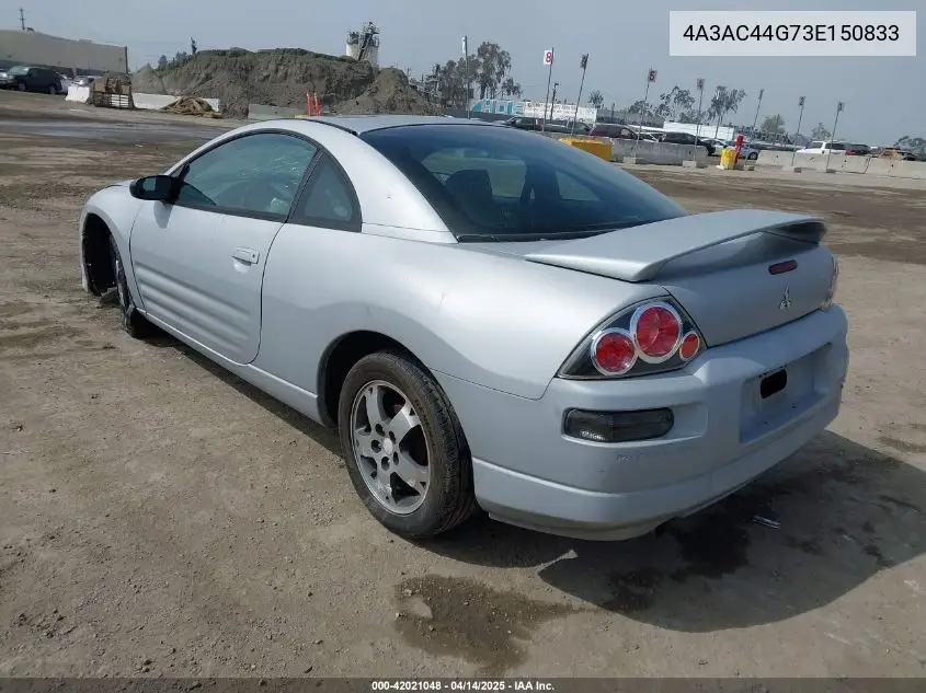 2003 Mitsubishi Eclipse Gs VIN: 4A3AC44G73E150833 Lot: 42021048