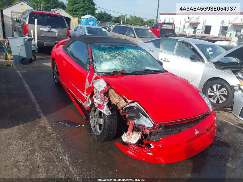 2003 Mitsubishi Eclipse Spyder Gs VIN: 4A3AE45G93E054937 Lot: 42161198