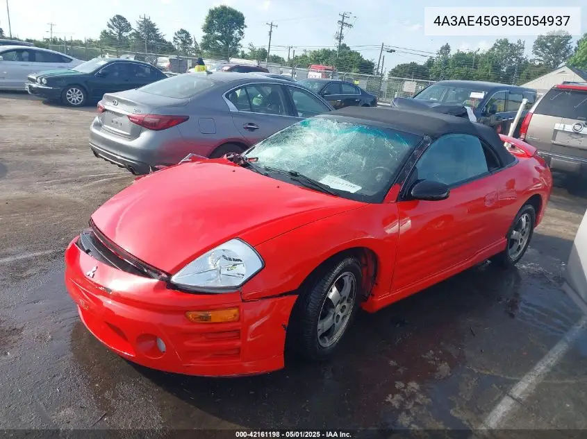 2003 Mitsubishi Eclipse Spyder Gs VIN: 4A3AE45G93E054937 Lot: 42161198
