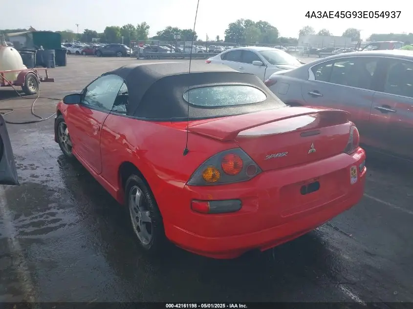 2003 Mitsubishi Eclipse Spyder Gs VIN: 4A3AE45G93E054937 Lot: 42161198