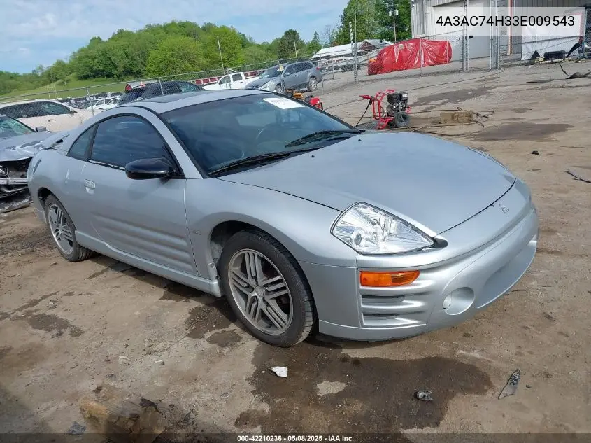 2003 Mitsubishi Eclipse Gts VIN: 4A3AC74H33E009543 Lot: 42210236