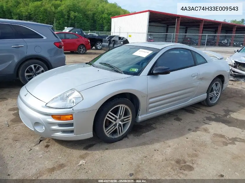2003 Mitsubishi Eclipse Gts VIN: 4A3AC74H33E009543 Lot: 42210236