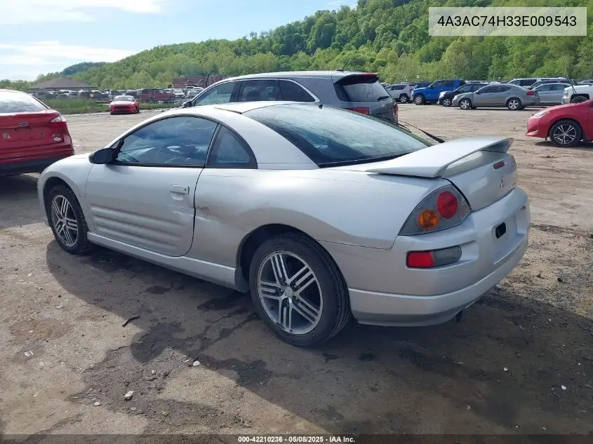 2003 Mitsubishi Eclipse Gts VIN: 4A3AC74H33E009543 Lot: 42210236
