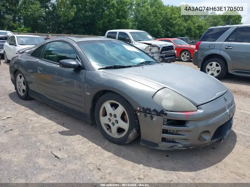 2003 Mitsubishi Eclipse Gts VIN: 4A3AC74H63E170503 Lot: 42503393