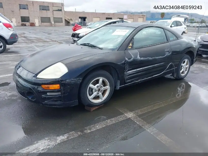 2004 Mitsubishi Eclipse Rs VIN: 4A3AC34G84E059243 Lot: 42229308