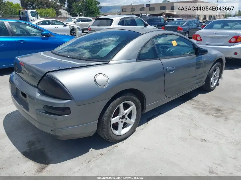 2004 Mitsubishi Eclipse Gs VIN: 4A3AC44G54E043667 Lot: 42261585
