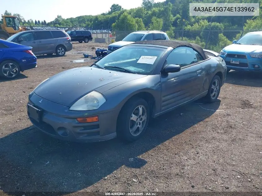 2004 Mitsubishi Eclipse Spyder Gs VIN: 4A3AE45G74E133962 Lot: 42592447