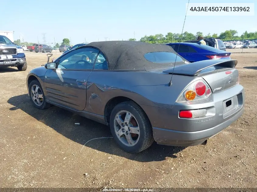 2004 Mitsubishi Eclipse Spyder Gs VIN: 4A3AE45G74E133962 Lot: 42592447