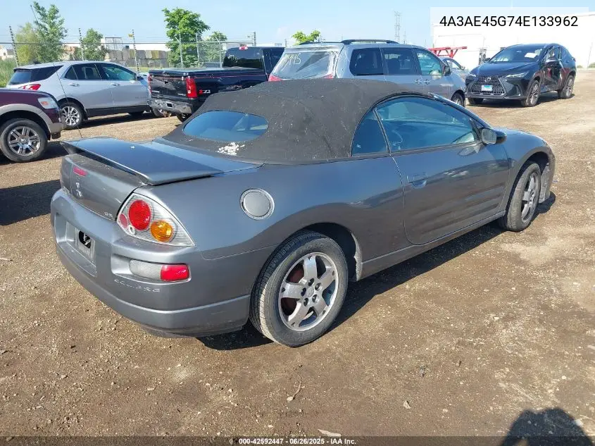2004 Mitsubishi Eclipse Spyder Gs VIN: 4A3AE45G74E133962 Lot: 42592447