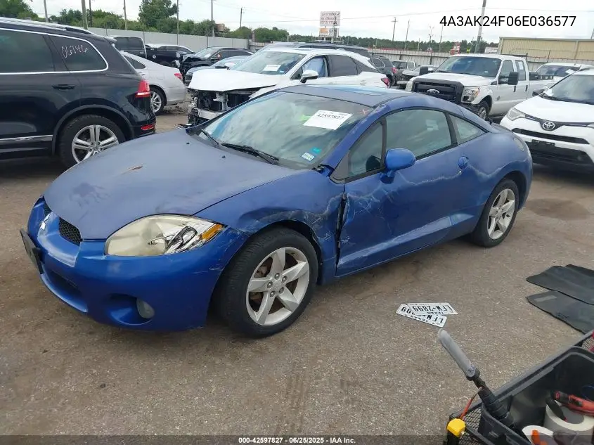 2006 Mitsubishi Eclipse Gs VIN: 4A3AK24F06E036577 Lot: 42597827