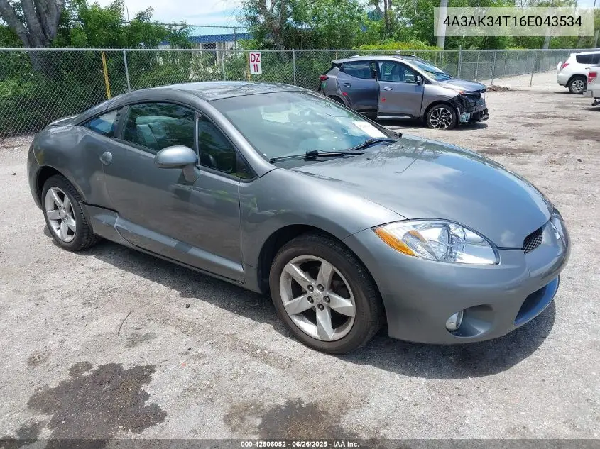 2006 Mitsubishi Eclipse Gt VIN: 4A3AK34T16E043534 Lot: 42606052