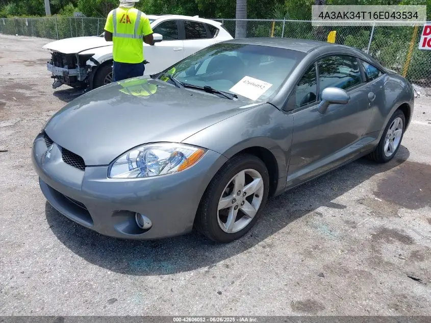 2006 Mitsubishi Eclipse Gt VIN: 4A3AK34T16E043534 Lot: 42606052