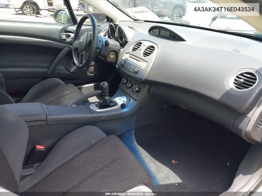 2006 Mitsubishi Eclipse Gt VIN: 4A3AK34T16E043534 Lot: 42606052