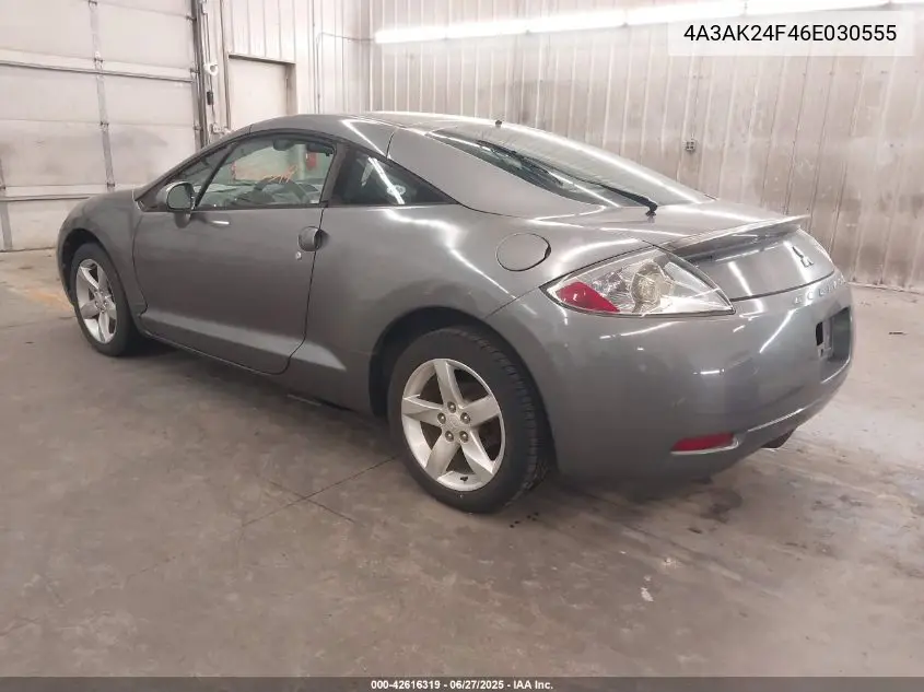 2006 Mitsubishi Eclipse Gs VIN: 4A3AK24F46E030555 Lot: 42616319
